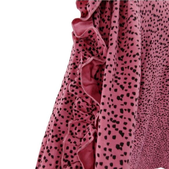 NWT Eloquii pink & black animal print top w/ ruffled sleeves size 18/20 - Picture 2 of 14